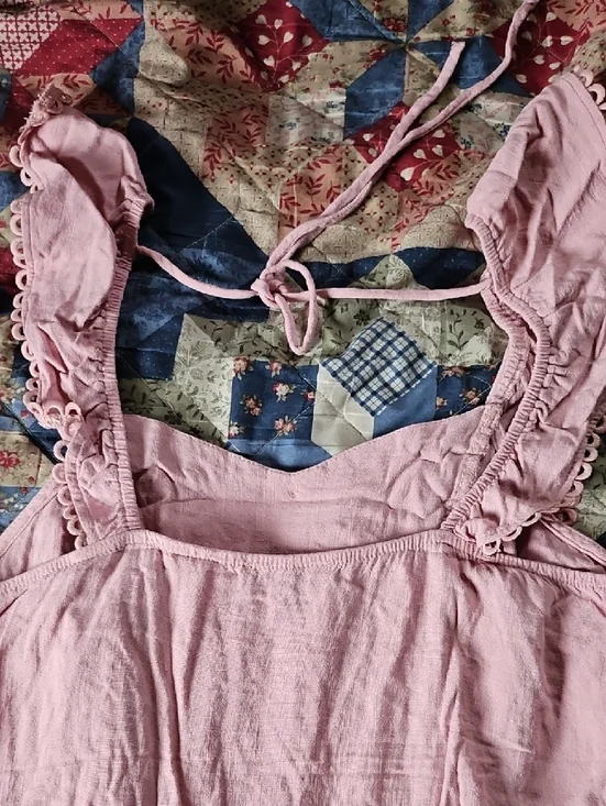 Moa Moa Light Pink Ruffle Button-Front Cami - Picture 4 of 4